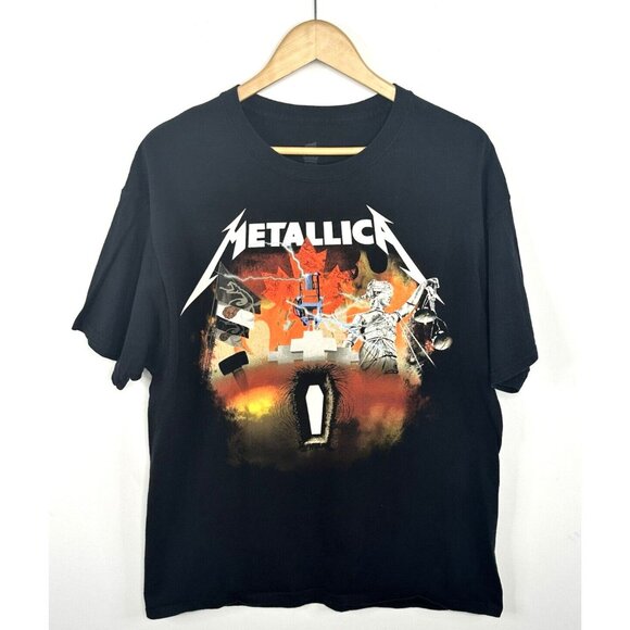 Metallica Mens T-Shirt Rock Band Tee The Full Arsenal Canada Tour Black Large - Picture 1 of 4